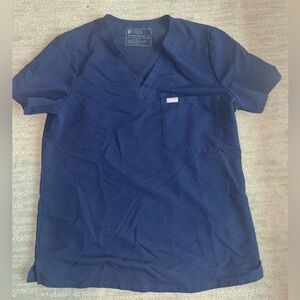 Figs Catarina One Pocket Scrub Top, Navy